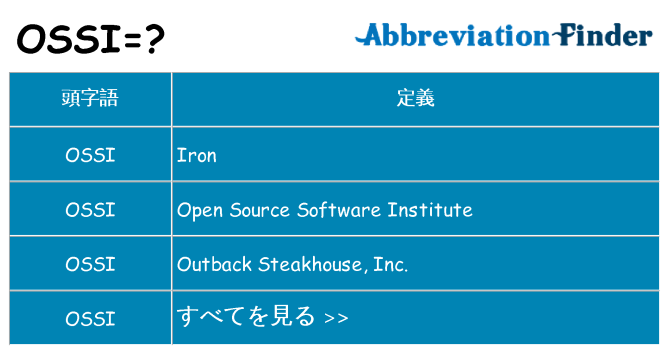 ossi は何の略します。