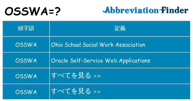 osswa は何の略します。