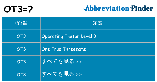 ot3 は何の略します。