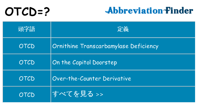 otcd は何の略します。