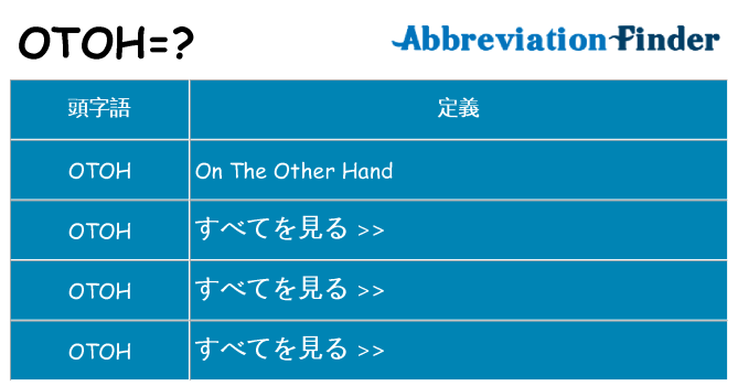 otoh は何の略します。