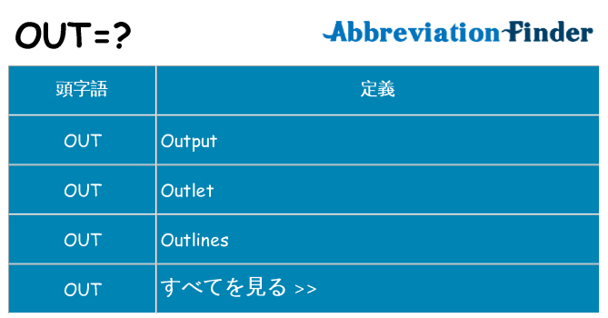 out は何の略します。