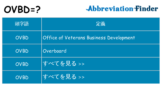 ovbd は何の略します。