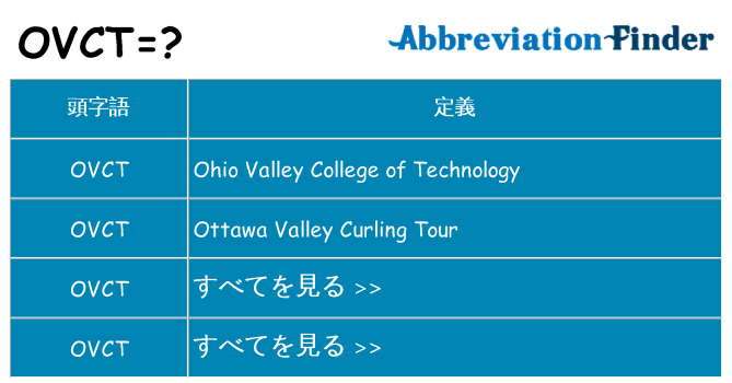 ovct は何の略します。