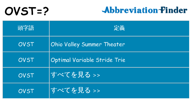 ovst は何の略します。