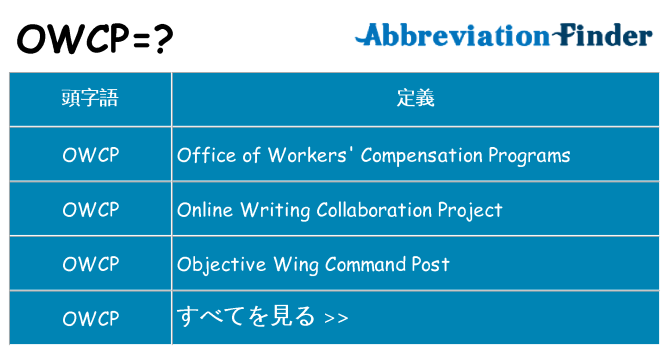 owcp は何の略します。