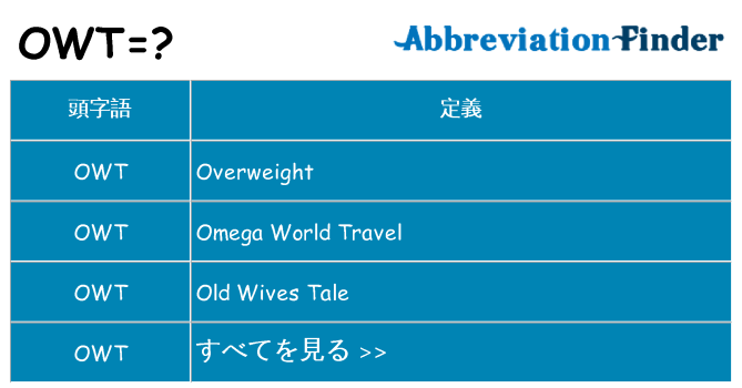 owt は何の略します。