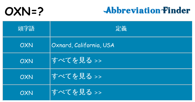 oxn は何の略します。