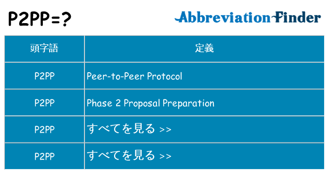 p2pp は何の略します。