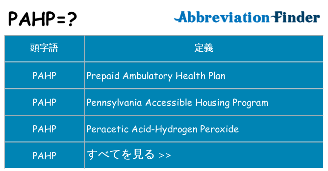 pahp は何の略します。