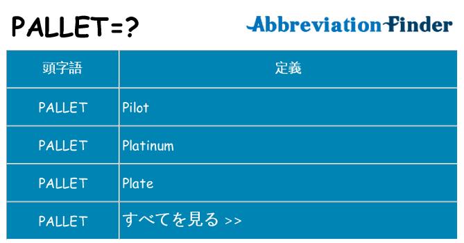 pallet は何の略します。