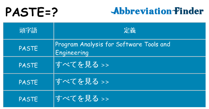 paste は何の略します。