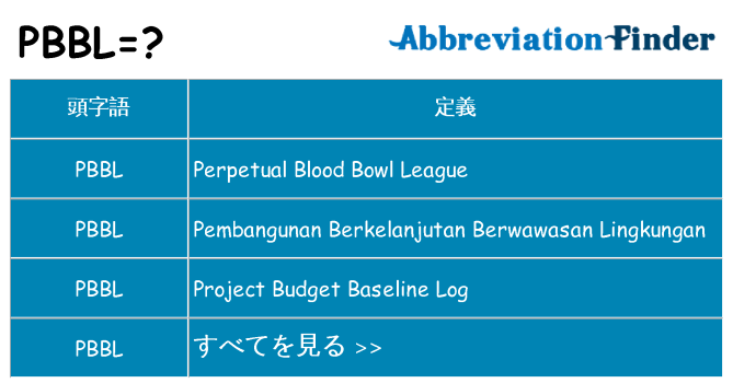pbbl は何の略します。