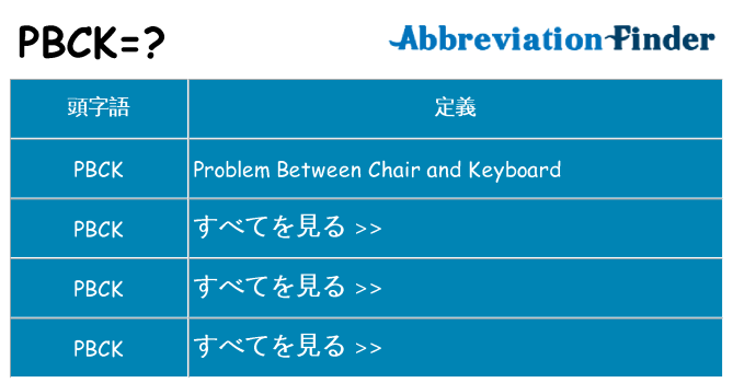 pbck は何の略します。