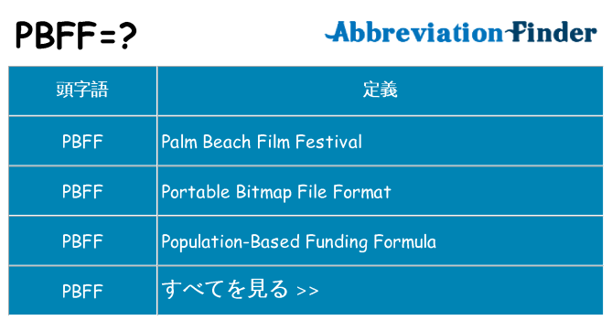 pbff は何の略します。