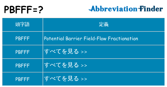 pbfff は何の略します。