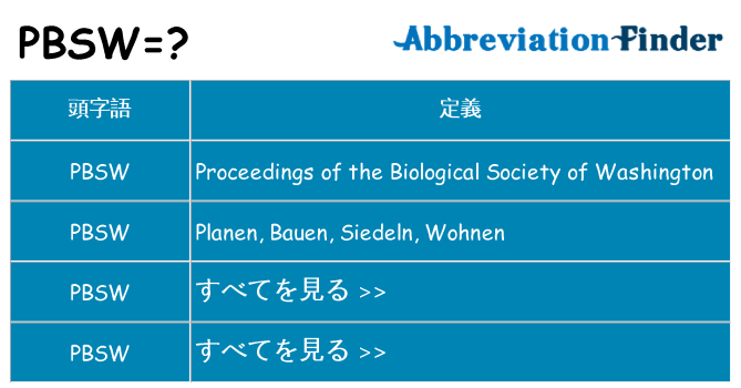 pbsw は何の略します。