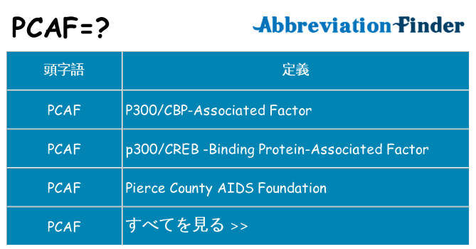 pcaf は何の略します。