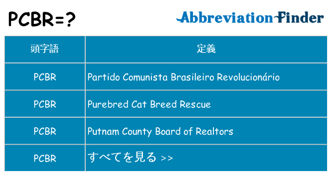 pcbr は何の略します。