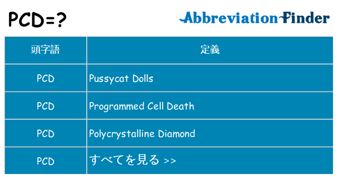 pcd は何の略します。