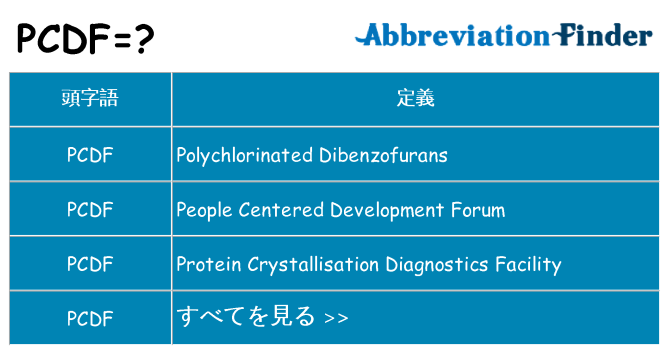 pcdf は何の略します。
