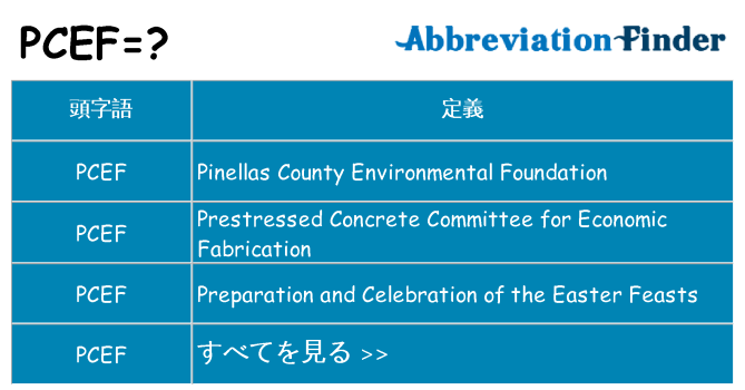 pcef は何の略します。