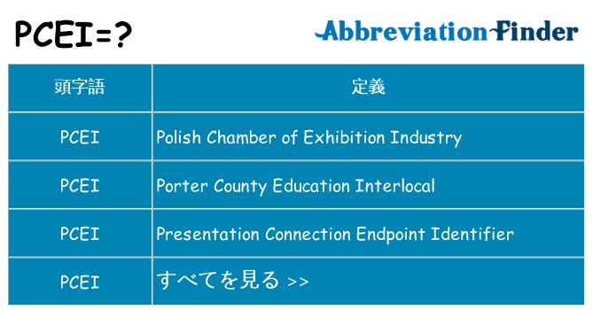 pcei は何の略します。