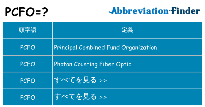 pcfo は何の略します。