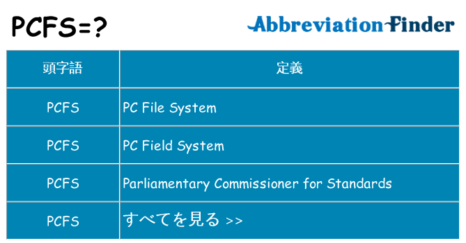 pcfs は何の略します。