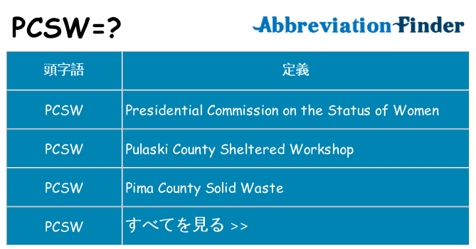 pcsw は何の略します。
