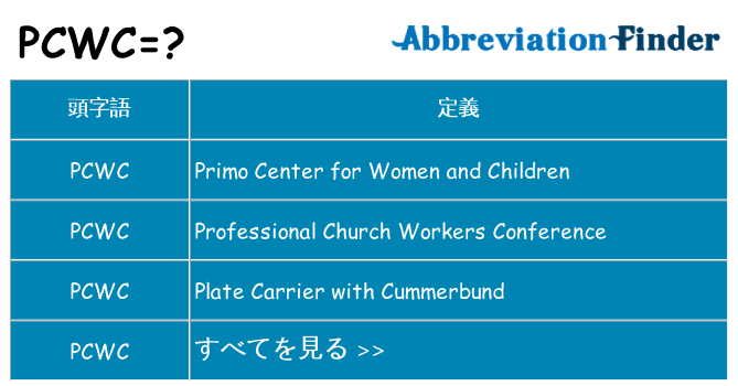 pcwc は何の略します。