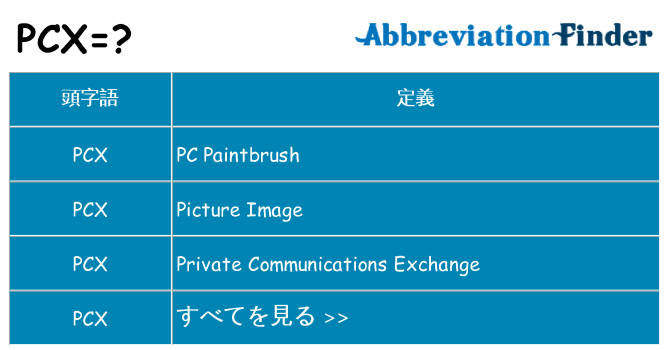 pcx は何の略します。