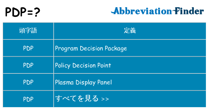 pdp は何の略します。