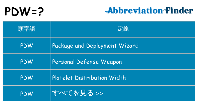 pdw は何の略します。