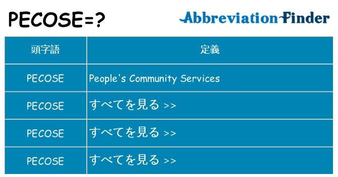 pecose は何の略します。