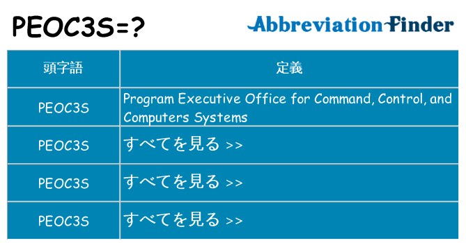 peoc3s は何の略します。