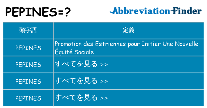 pepines は何の略します。