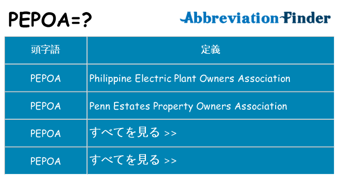 pepoa は何の略します。