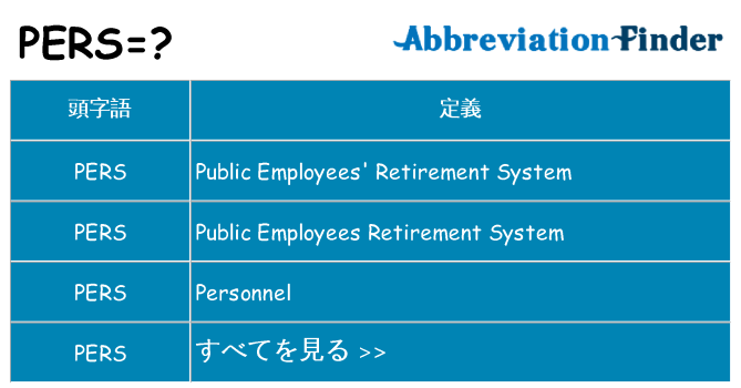 pers は何の略します。