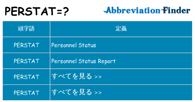 perstat は何の略します。