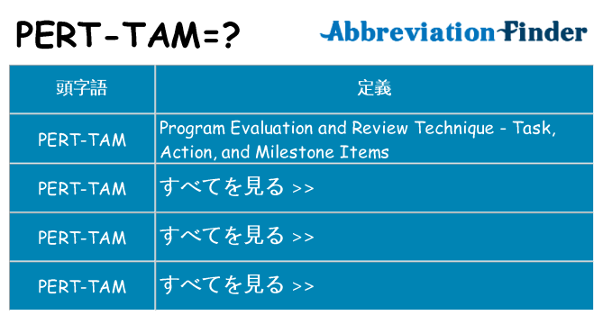 pert-tam は何の略します。