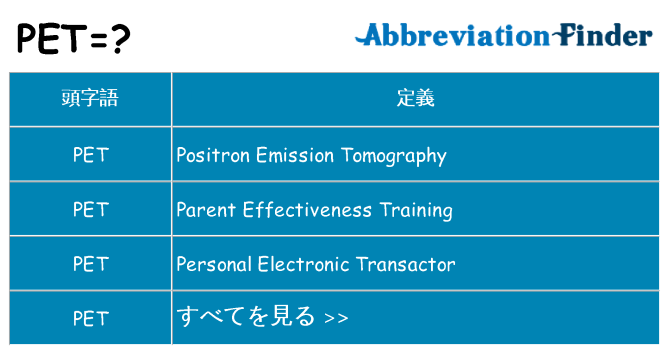 pet は何の略します。