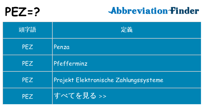 pez は何の略します。
