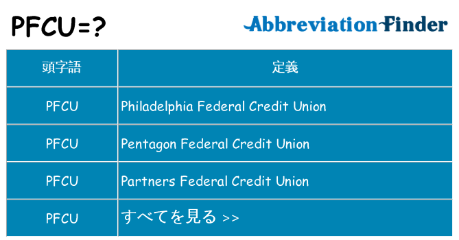 pfcu は何の略します。
