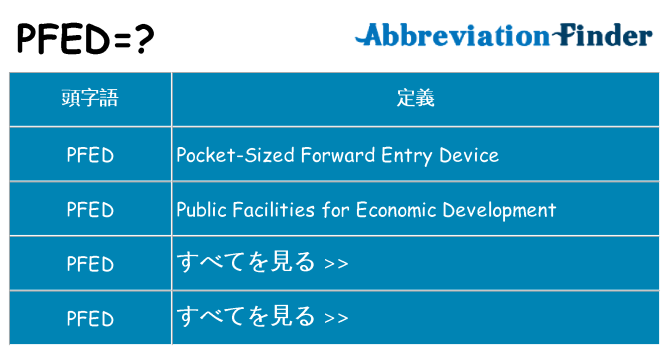 pfed は何の略します。