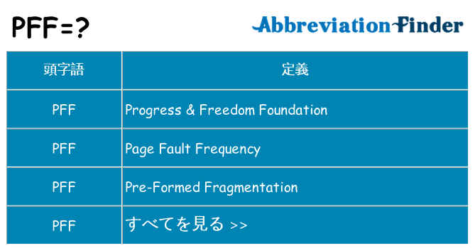 pff は何の略します。