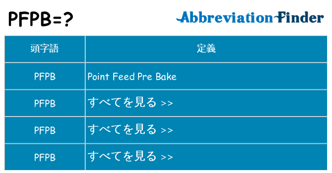 pfpb は何の略します。