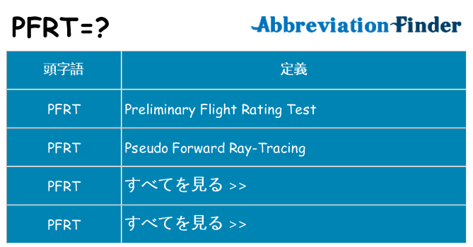 pfrt は何の略します。
