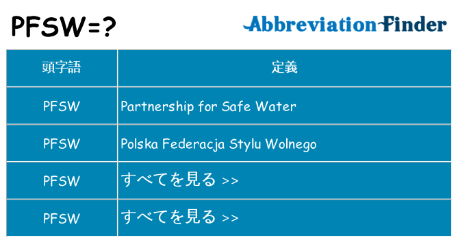 pfsw は何の略します。