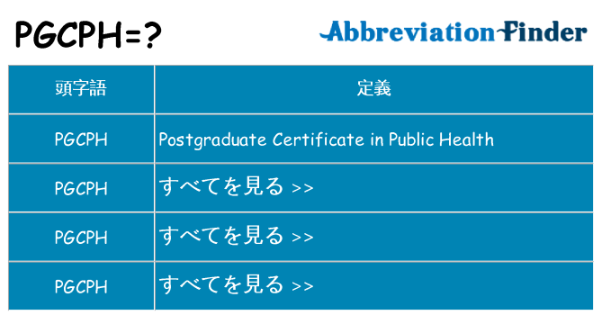 pgcph は何の略します。